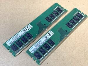 ★SAMSUNG DDR4-2666V 8GB×2枚 16GBメモリセット PC4-21300 M378A1K43CB2-CTD 良品美品★送185ok★