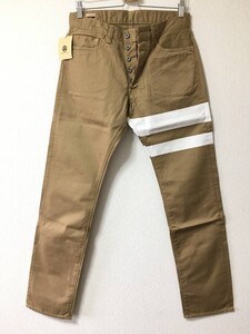 未使用品 桃太郎ジーンズ MOMOTARO JEANS GTB セルヴィッチ ウエストポイント ビッグペイント スリムストレート 0302BP 30×33 チノパンツA