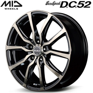 MID EuroSpeed D.C.52 4本Set ブラックポリッシュ+アーミーブラッククリア 7.0J-17インチ 5穴/PCD114.3 インセット+38