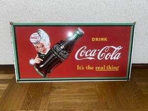 コカコーラ Coca-Cola ホーロー看板　昭和レトロ　アンティーク