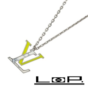 ■美品■　ルイヴィトン ペンダント LV カラーズ ロング ネックレス アクセサリー メタル シルバー イエロー M00526 【207464】□