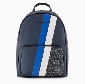 US限定　日本未発売　A|X Armani Exchange BACKPACK WITH MONOGRAM AND STRIPES　LAから最新本物をお届け！