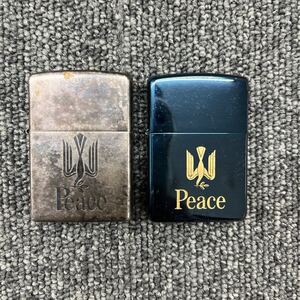 ☆818. ZIPPO ジッポ 2点まとめ Peace オイルライター 喫煙具 着火未確認 現状品