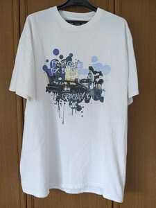 STUSSY　半袖Tシャツ 白色　ホワイト　Lサイズ ドクロ　自動車　プリント　メキシコ製　即決　STUSSY