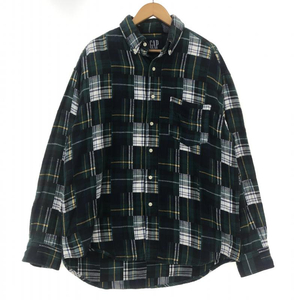 【中古】GAP ヘビーネルシャツ XL グリーン ギャップ[240010444325]