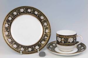 　　ウェジウッド　＝　豪華金彩　Old-Cup&Saucer&Plate　= Y1349 = (1級品) 大変に古い骨董品です。貴重品。 