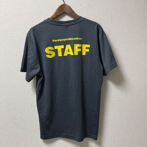 パラリンピックマラソン STAFF Tシャツ Mサイズ グレー ポリエステル