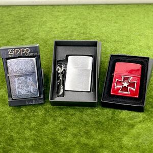 ★☆新品未使用品 ZIPPO/ジッポ ライター/オイルライター 3本セット ワイルドターキー:03年9月/カラビナ付:90年9月/レッド:03年10月