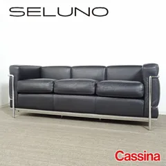 ◾︎SELUNO◾︎ 【展示超美品】Cassina(カッシーナ) LC2 / 3人掛けソファ / ポリエステルパッディング / FX黒本革  204万 c970