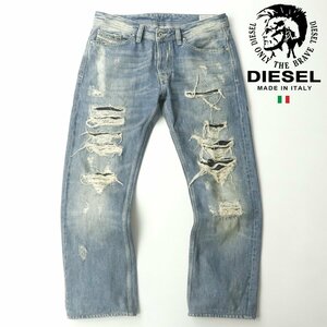 美品 イタリア製 DIESEL ディーゼル VIKER 008A7 ヴィンテージ加工 スリムストレート デニムパンツ 33ｘ32 JP:M【相場価格￥43,050-】