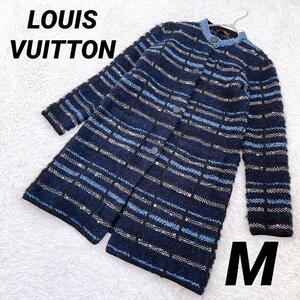 美品 LOUISVUITTON【ルイヴィトン】ノーカラーコート ボーダー