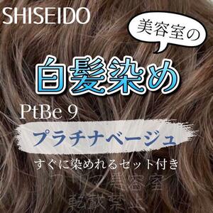 最安値！資生堂　白髪染めセット（ロングヘア用）PiBe9 プラチナベージュ