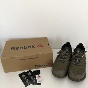 (k) 新品未使用 Reebok リーボック 8W ALL TERRAIN WORK スチールトゥ 安全靴 バイク ツーリング タクティカル サバゲー カーキ 