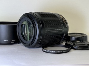 ★良品★ ニコン NIKON AF-S DX NIKKOR 55-200mm F4-5.6 G ED VR ★HB-37レンズフード, NC52mmレンズフィルター付★　#1018-1