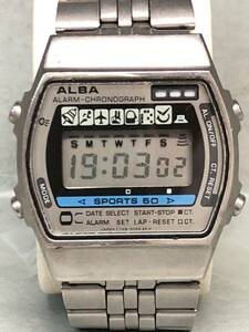 SEIKO ALBA デジタル腕時計 Y749-5050 アルバ セイコー クロノグラフ ウォッチ 稼動品 中古 現状品