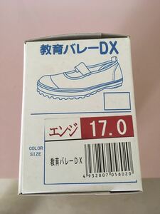 教育シューズ☆上履き バレーDX 17.0cm キッズ★エンジ(レッド)未使用品★