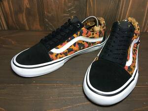 ★VANS バンズ US企画 OLD SKOOL オールドスクール PRO プロ 黒×レオパード 26.5ｃm Used 検 SK8 スリッポン ハーフキャブ スタイル36 ERA