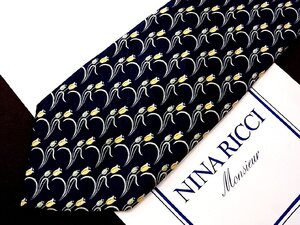 ♪24718D♪状態並品【花 チューリップ 柄】ニナリッチ【NINA RICCI】ネクタイ