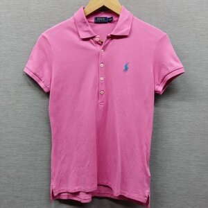 G155 POLO RALPH LAUREN ポロ ラルフローレン 半袖 ポロシャツ ワンポイント ポニー ロゴ 刺繍 コットン レディース ピンク サイズ S