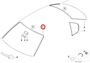 送込み！BMW E46 フロントガラス用モール　社外品