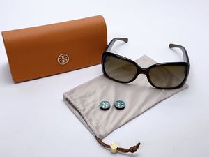 A243 美品 TORY BURCH トリーバーチ TY9010 サングラス メガネ クリアブラウン系 ケース、保存袋、交換パーツ