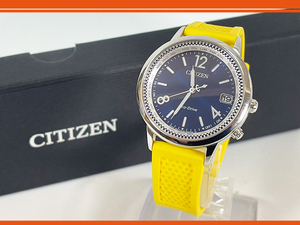 1円～♪【未使用 在庫処分】CITIZEN シチズン H149-R012959 電波ソーラー 腕時計 大坂なおみモデル イエローベルト 稼働品