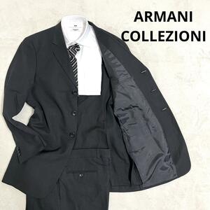 【お洒落な一着】512 ARMANI COLLEZIONI アルマーニコレツォーニ セットアップスーツ ブラック 48 3B