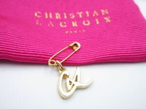 【美品】Christian Lacroix ブローチ ピン ロゴ クリスチャン ラクロア ラクロワ ヴィンテージ アクセサリー レディース y-y10