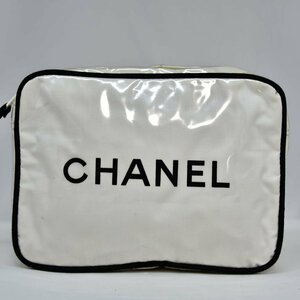 鑑定済 正規品 極美品 シャネル CHANEL 化粧ポーチ トラベルポーチ コスメポーチ ホワイト ブラック レディース 即日配送 K479-30