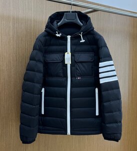 トムブラウン THOM BROWNE DOWN JACKET ダウンジャケット 男女兼用 ダウンパーカ 防風 ブラック XL/3サイズ