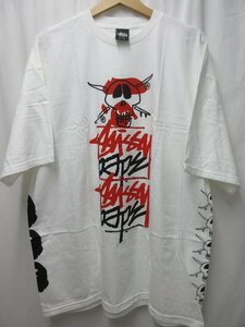 □1000円～ 展示品 ステューシー STUSSY × A BATHING APE Skulls＋Bapes 30周年記念 Ｔシャツ　メキシコ製 サイズXL