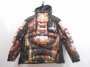 68 送120サ 1201$D14 Supreme × THE NORTH FACE シュプリーム ノースフェイス 22AW 800-Fill Half Zip Hooded Pullover サイズS 中古品