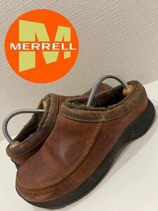 ★MERRELL★メレル★アンコールチルスライド★スリッポン★サンダル★レザーシューズ★革靴★アウトドア★ブラウン★茶色★US8★26.0cm★