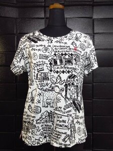 t5454　美品　カステルバジャック スポーツ　レディース　Tシャツ　トップス　半袖　綿　ホワイト　サイズ2　ライカ　日本製