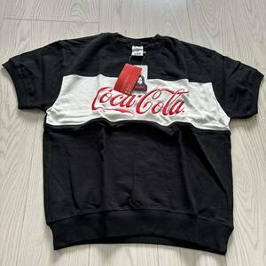 未使用●Coca-Cola by X-girl S/S SWEAT TOP/コカ・コーラ/エックスガール/半袖 スウェット/カットソー/黒/コラボ レーション★1376-4