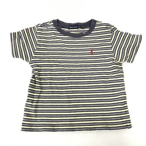 Ralph Lauren★半袖Tシャツ【ベビー90/黄×茶/イエロー×ブラウン/ボーダー】◆BG367