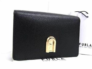 ■新品■未使用■ FURLA フルラ レザー カードケース カード入れ 名刺入れ レディース ブラック系 BK0426