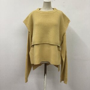 MOUSSY FREE マウジー ニット、セーター 長袖 010EAS70-6640 LAYERED RIB セーター Knit Sweater 黄 / イエロー / 10123873