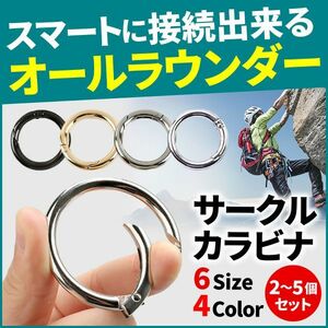 カラビナ 丸型 サークルカラビナ シルバー 5個セット 内径:13mm 外径:20mm