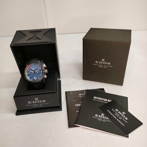 Σ希少品【EDOX エドックス CHRONORALLY クロノラリー クロノグラフ 38001 美品 時計 ウォッチ 日付 曜日 クオーツSWISS スイス】OK16654