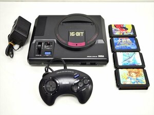 KM570●現状品●SEGA セガ　メガドライブ本体 16Bit　HAA-2510 + ソフト4点セット　動作未確認/ジャンク品扱い