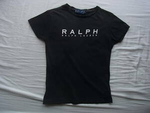 RALPH LAUREN RALPH ラルフローレン ラルフ　ロゴプリント入りTシャツ　サイズ M ブラック　色褪せ有り