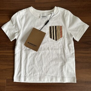 バーバリー Tシャツ ノバチェック 3Y 98 現行タグ BURBERRY 白