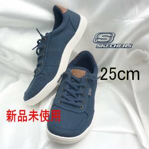 新品25.5cm(25cm相当)スケッチャーズ Skechers BOBSボブスネイビースリッポンレディーススニーカー