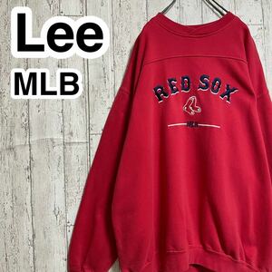 ☆送料無料☆ Lee リー MLB ボストン レッドソックス スウェットトレーナー L ビッグサイズ 野球 全刺繍 23-95