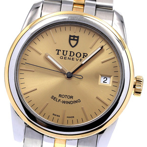 チュードル TUDOR 55003 グラマー デイト YGコンビ 自動巻き メンズ 良品 保証書付き_800686