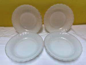 ◇C3◇DINNERWARE BY ANCHOR HOCKING アンカーホッキング プレート　4枚セット　中古　剥がれあり◇