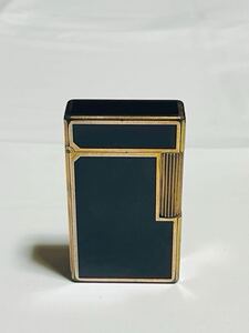 ★美品！レア品！デュポン S.T.DUPONT ガスライター GATSBY ギャツビー ローラー式 ガスライター 黒×ゴールド 喫煙具 アンティーク