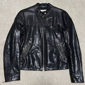 レア 2005AW EMPORIO ARMANI レザー バイカー ジャケット エンポリオアルマーニ アーカイブ