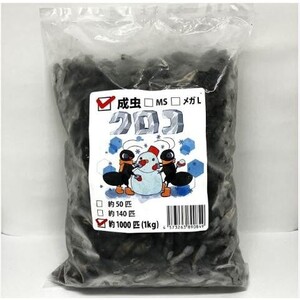 【送料無料・邑楽ファーム】【クール便発送】冷凍クロコオロギ　成虫　１ｋｇ(約1000匹入り)